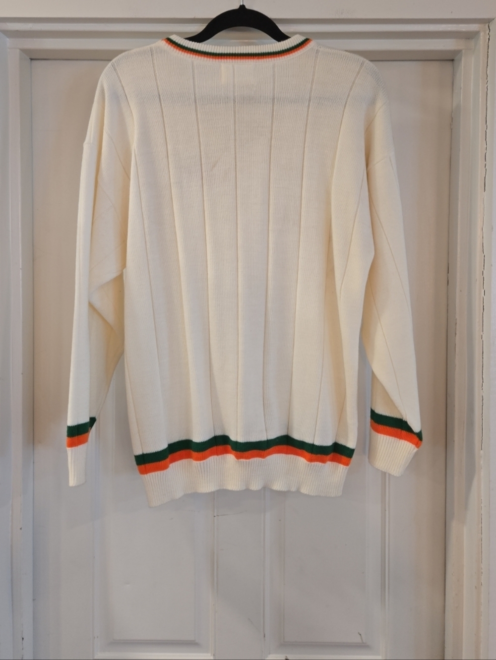 VTG 90s Whats Next Preppy Country Club American Flag Ireland Sweater Large - Picture 3 of 7
